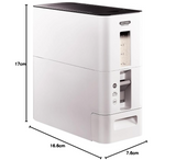 Asvel Rice Bin Fashionable Rice Washable, S Measuring Rice Bin, Can Be Disassembled, 26.6 lbs (12 kg), White, Washable