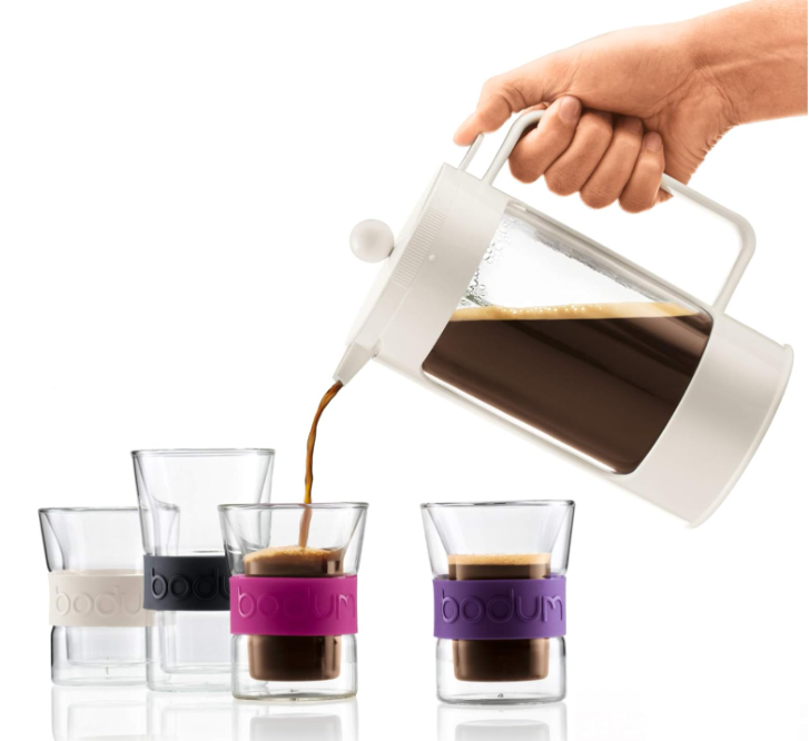 BODUM 11376-913 BEAN French Press Coffee Maker, 3.3 gal (1 L), Off White, Genuine Product