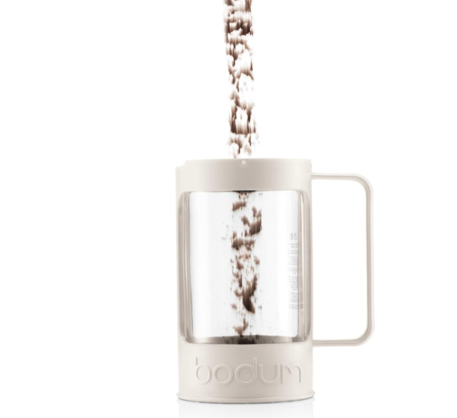 BODUM 11376-913 BEAN French Press Coffee Maker, 3.3 gal (1 L), Off White, Genuine Product