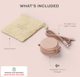 Satechi OntheGo™ 3 in 1 Wireless Charger, Qi2 Portable Charger with 15W Fast Charging for iPhone 17 to 12 Series, 5W for Apple Watch, and 5W for AirPods, Magnetic Travel Charging Station – Desert Rose