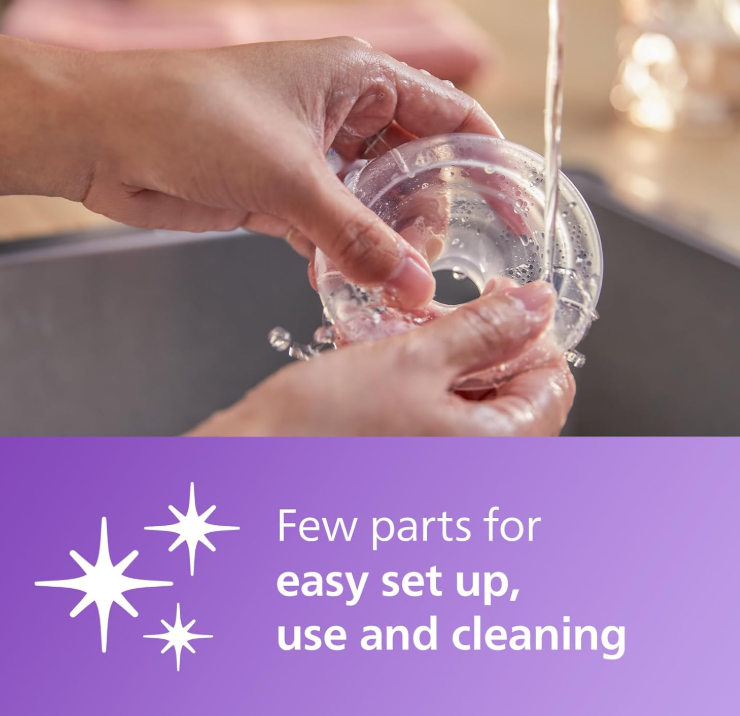 Philips Avent Manual Breast Pump - Easy Pumping with Natural Motion Technology - Transparent, SCF430/03