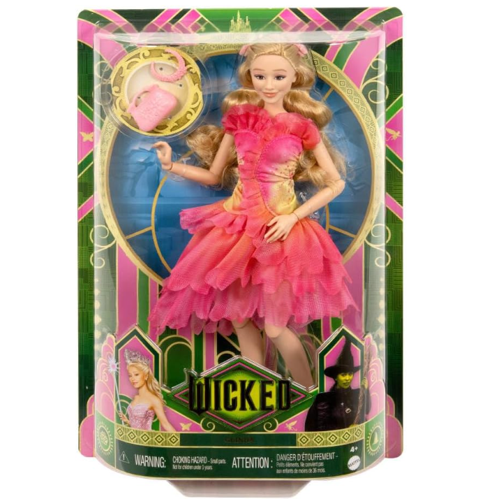 Mattel Universal Wicked Glinda Fashion Doll & Accessories with Blonde Hair, Poseable & Removable Ballroom Look