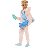 Barbie Dream Besties Doll and Accessories, Ken Posable Fashion Doll with Removable Fashions & Blonde Hair, 9 Summer & Skateboard Themed Pieces