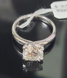 14K White Gold Ladys Classic Engagement Ring 2.25 Carat Lab Grown E-F VVS1 Diamond