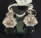14K White Gold Round Cut Earring Studs 5.08 Total Carat Lab Grown E-F VVS1 Diamonds