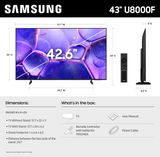 Samsung 43-Inch Class Crystal UHD U8000F 4K Smart TV 2025 Model with Endless Free Content, Crystal Processor 4K, MetalStream Design, Knox Security, Alexa Built-in, Black
