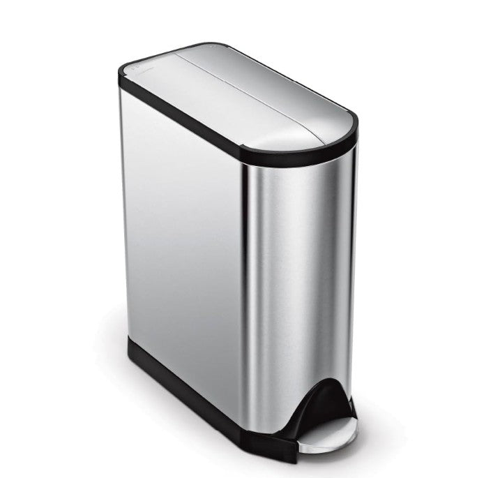 simplehuman Stainless Steel Butterfly Lid Kitchen Step Trash Can, Multi, 45 Liter / 11.9 Gallon, CW1897