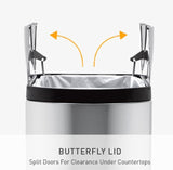 simplehuman Stainless Steel Butterfly Lid Kitchen Step Trash Can, Multi, 45 Liter / 11.9 Gallon, CW1897