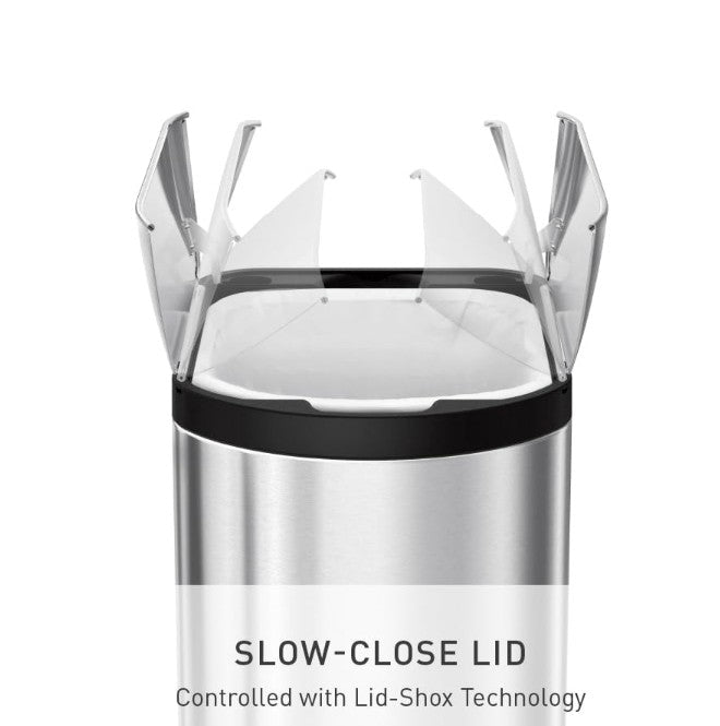 simplehuman Stainless Steel Butterfly Lid Kitchen Step Trash Can, Multi, 45 Liter / 11.9 Gallon, CW1897