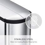 simplehuman Stainless Steel Butterfly Lid Kitchen Step Trash Can, Multi, 45 Liter / 11.9 Gallon, CW1897