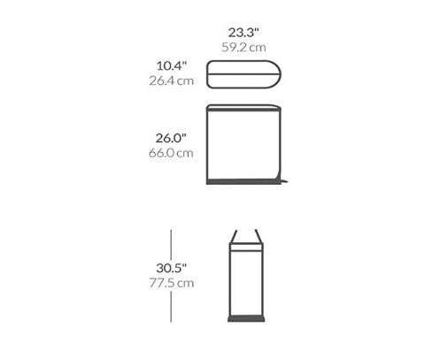 simplehuman Stainless Steel Butterfly Lid Kitchen Step Trash Can, Multi, 45 Liter / 11.9 Gallon, CW1897