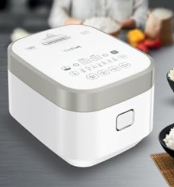 Tefal Delirice Pro Compact RK8001 - Rice Cooker, 800W, Induction Heating technology, Fuzzy Logic with Spherical Pot, 1L, 7 cooking programs, White