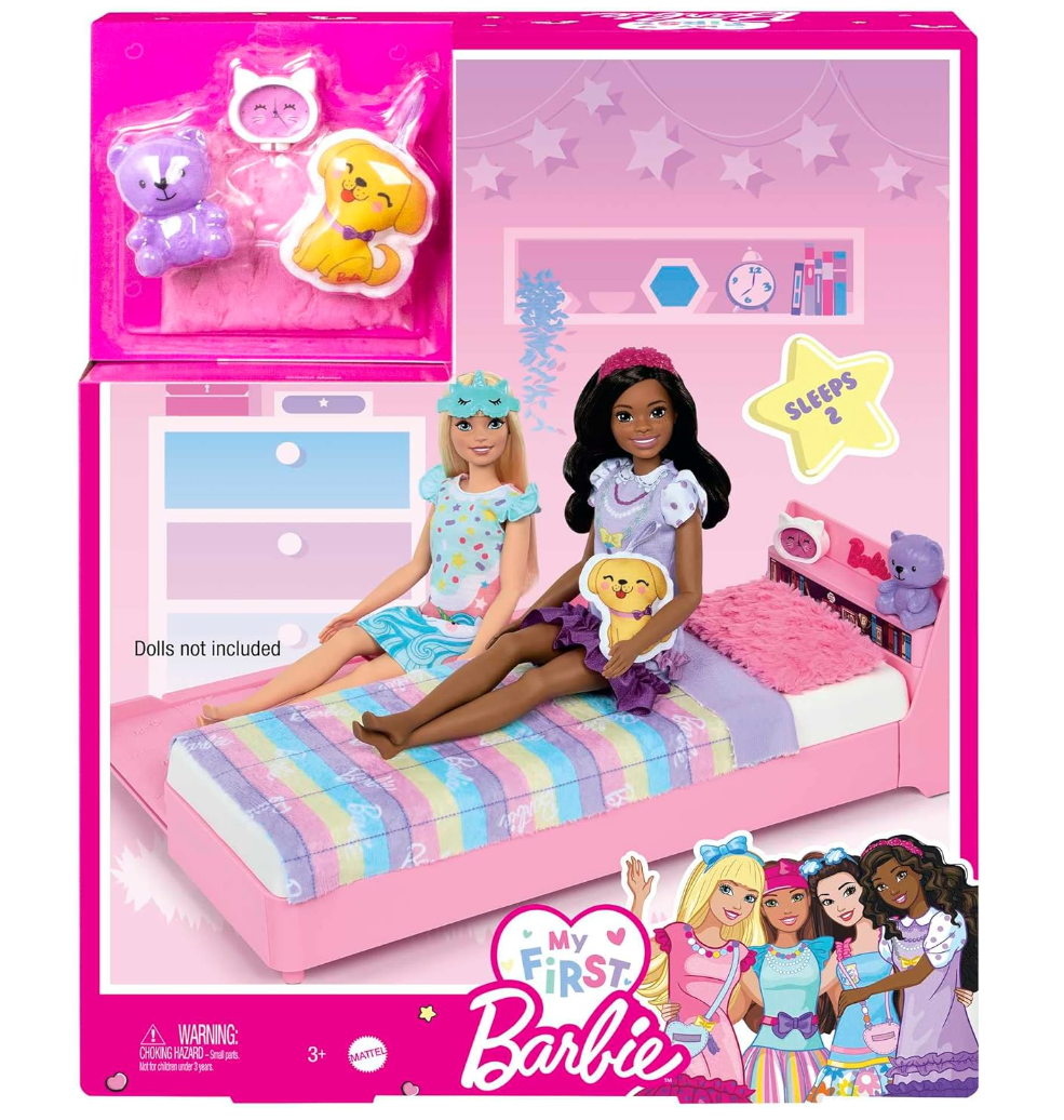 Barbie Furniture, Preschool Toys and Gifts, Bedtime Playset and Accessories, My First Trundle Bed, Plush Puppy Piece