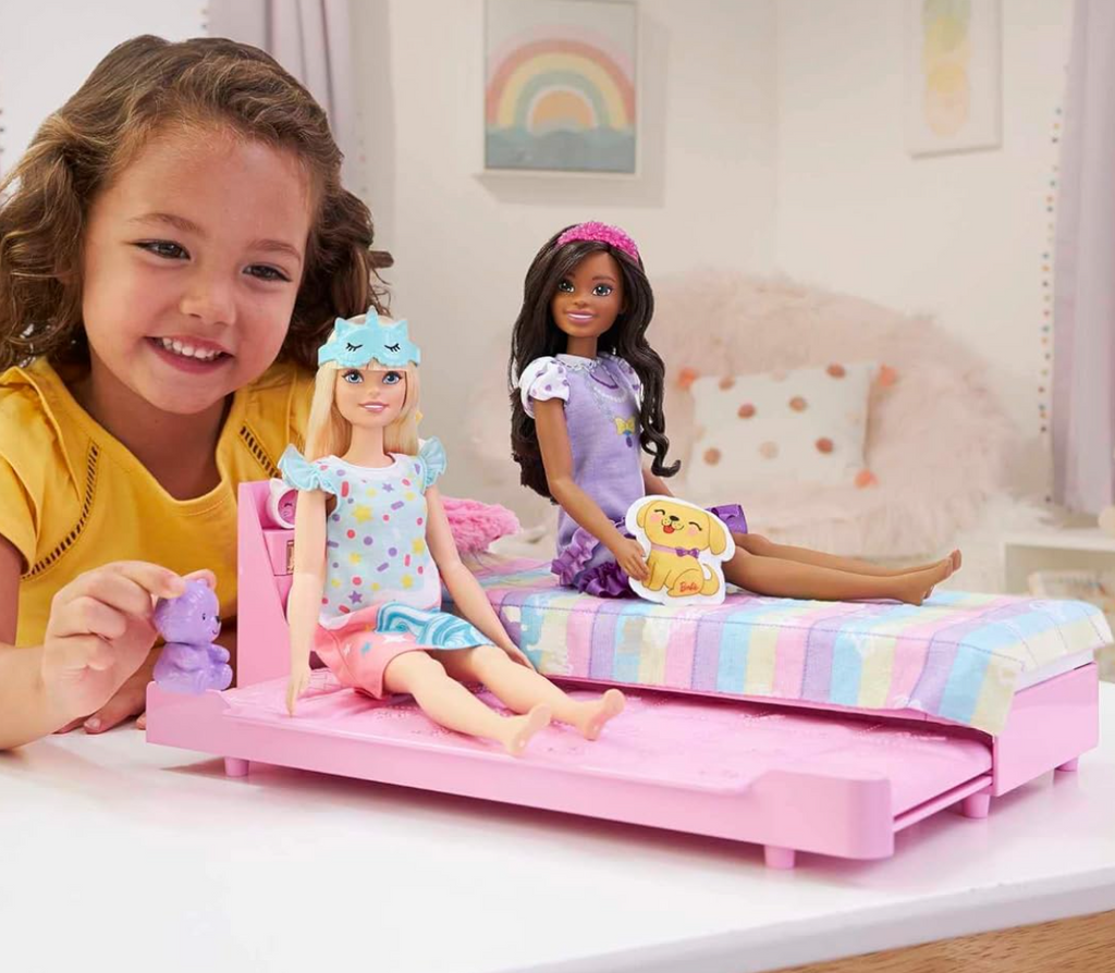 Barbie Furniture, Preschool Toys and Gifts, Bedtime Playset and Accessories, My First Trundle Bed, Plush Puppy Piece
