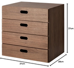 Mu-in Ryohin Stacking Chest, Width 37 x Depth 28 x Height 37 cm, 4 Drawers, Walnut Veneer, 12381211