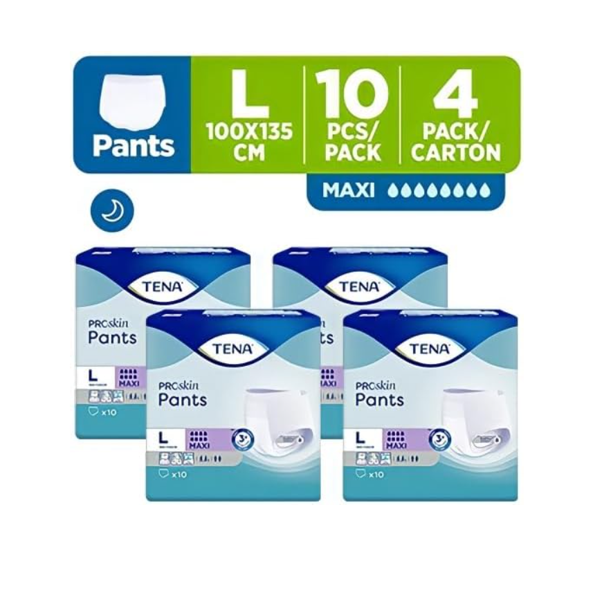 TENA Proskin Pants Maxi, L, Case, 10ct (Pack of 4)