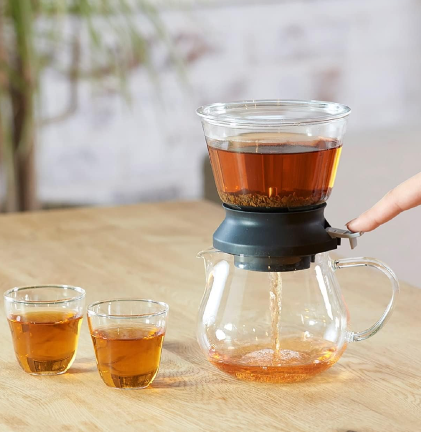 HARIO TDR-5012B Tea Dripper Largo Server Set, Black