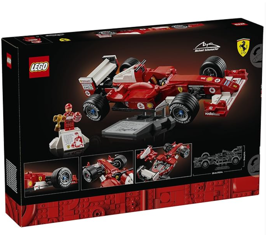LEGO Icons Ferrari F2004 & Michael Schumacher 11375 Model Kit, Ferrari F1 Vehicle, Collectable Formula 1 Merchandise for Adults and Race Fans, Gift for Collectors (735 Pieces)
