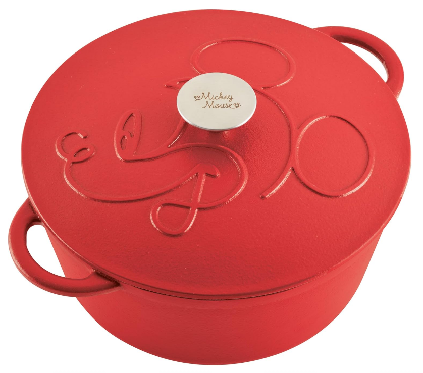 Farberware Disney Bon Voyage Pre-Seasoned Cast Iron Dutch Oven/Casserole Pan with Lid, Suitable for All Stovetops, Including Induction, 4.75 Quart, Red