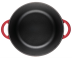 Farberware Disney Bon Voyage Pre-Seasoned Cast Iron Dutch Oven/Casserole Pan with Lid, Suitable for All Stovetops, Including Induction, 4.75 Quart, Red