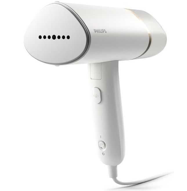 Philips 3000 Series Handheld Steamer, Compact and Foldable, 1000W Power, Up to 20g min Steam, Ready in 30 Seconds, Safe for All Fabrics, No Ironing Board Needed STH3020-16