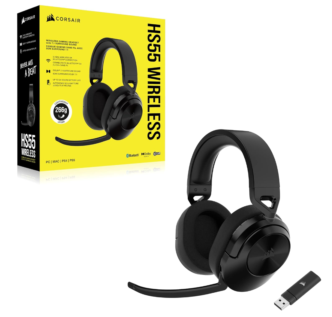 CORSAIR HS55 Wireless Carbon Gaming Headset CA-9011280-AP SP1076 HS55 Wireless