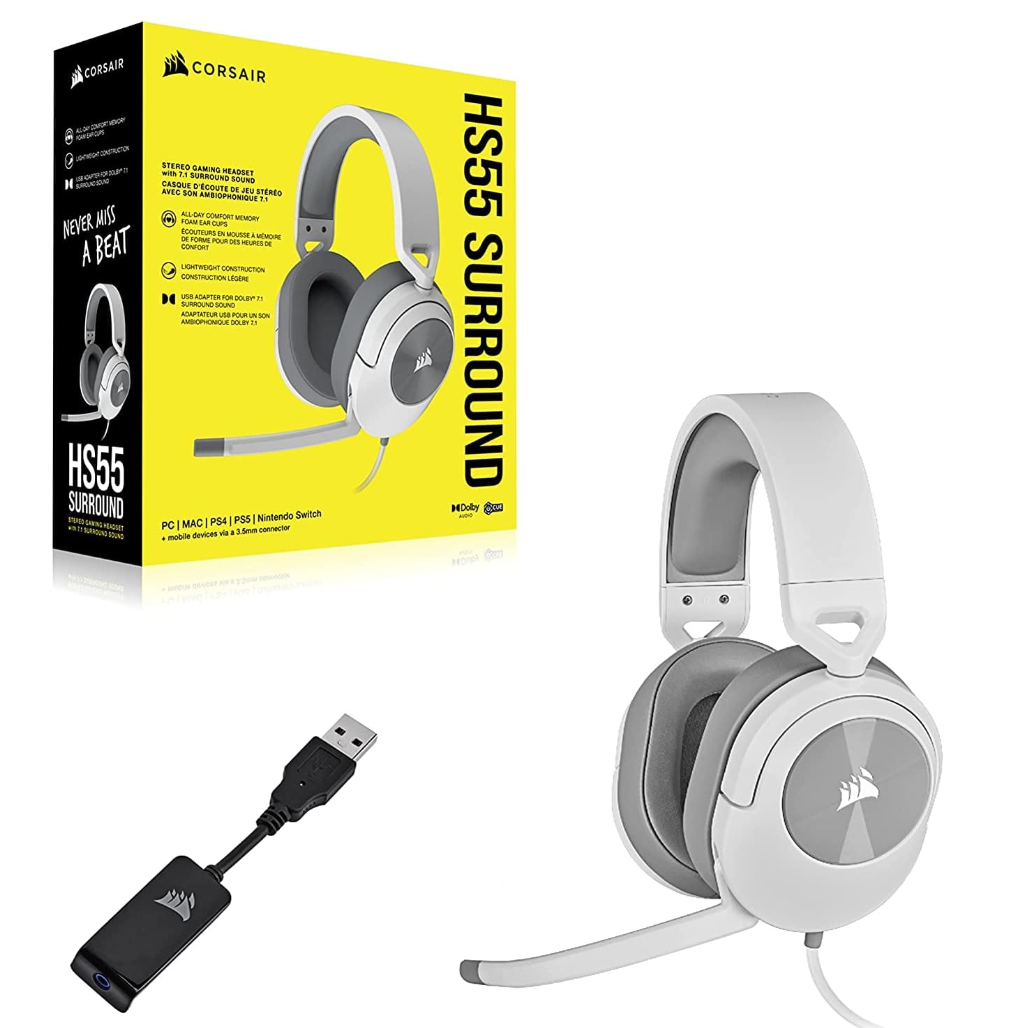 Corsair HS55 Surround Gaming Headset, White Secondary image