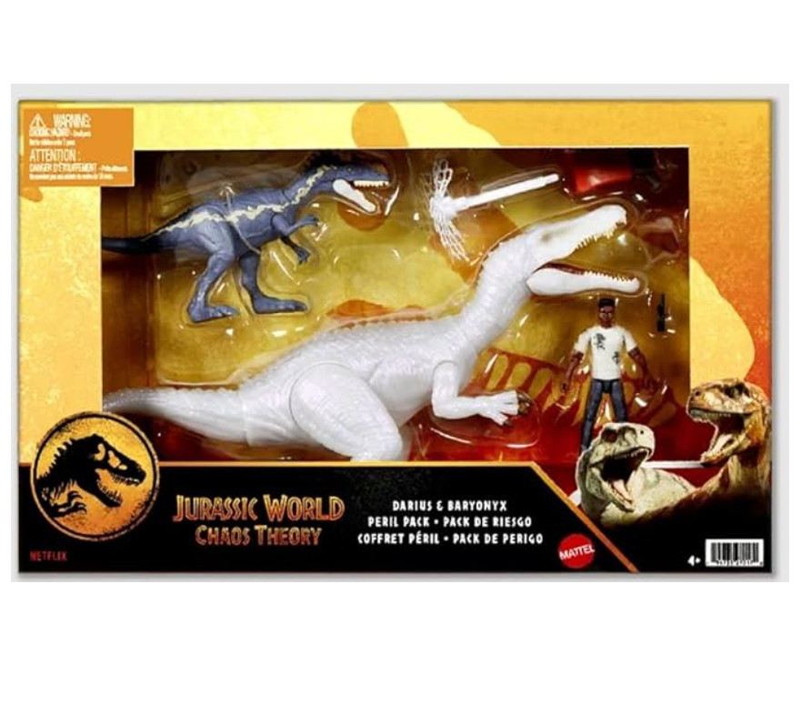 Mattel Jurassic World JCG22 Chaos Theory Darius and Baryonyx Figures Peril Pack