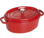 STAUB Oval Cocotte Casseroles With A Lid, Cherry, 29cm