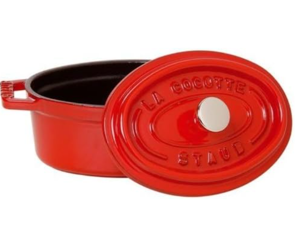 STAUB Oval Cocotte Casseroles With A Lid, Cherry, 29cm