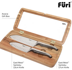 Furi Pro East West TM Santoku Knife Set 2 Piece, Silver