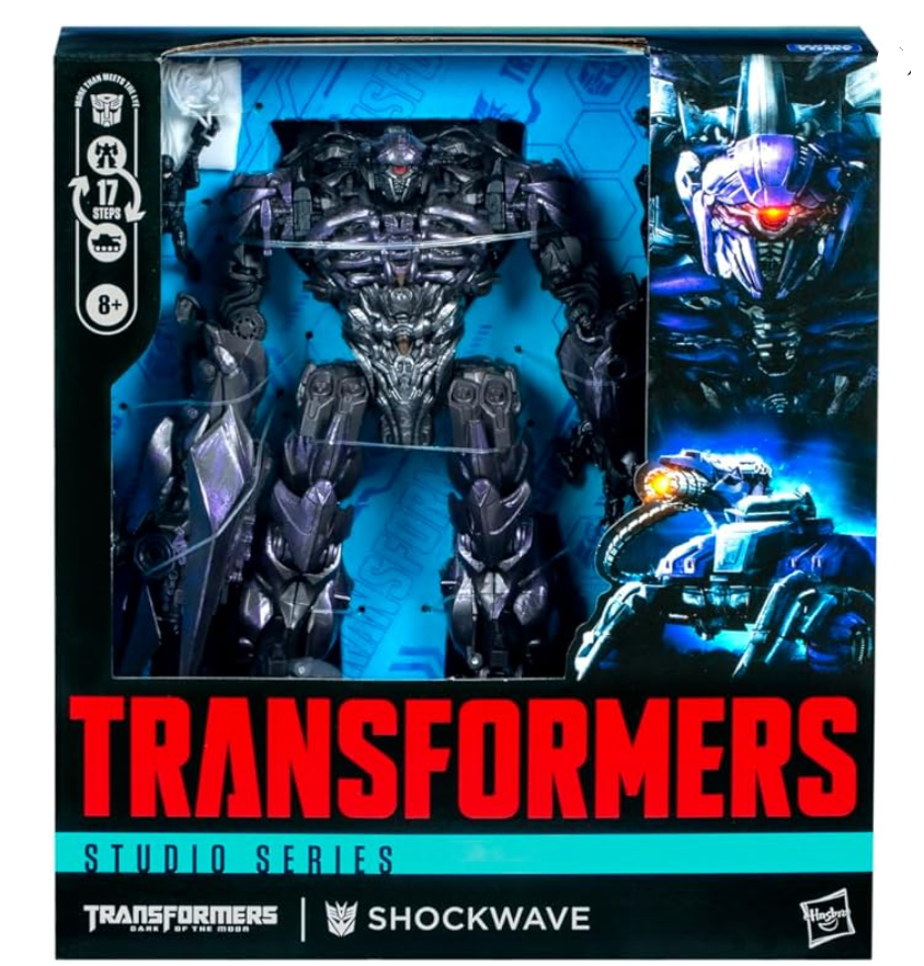 Hasbro Transformers Toys Studio Series Leader Class Transformers: Dark of the Moon Shockwave, 8.5-inch Converting Action Figure, Ages 8+