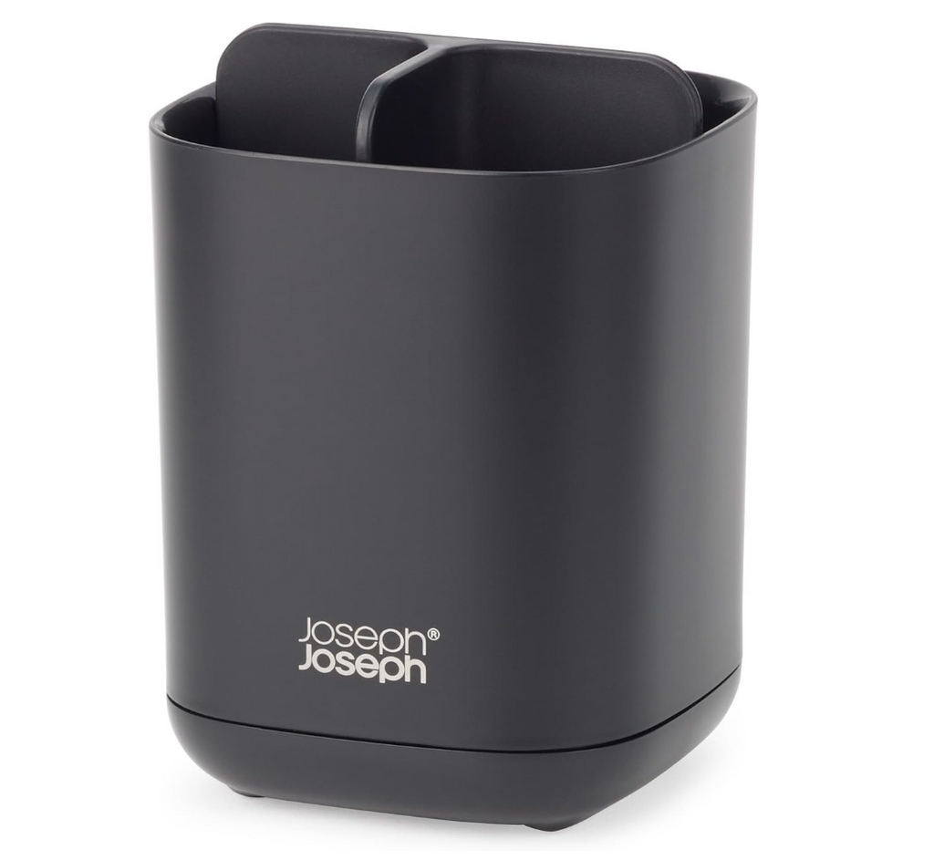 Joseph Joseph Easy-Store - Toothbrush Holder Caddy, Bathroom Storage, Compact, Matt Black