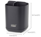 Joseph Joseph Easy-Store - Toothbrush Holder Caddy, Bathroom Storage, Compact, Matt Black