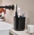 Joseph Joseph Easy-Store - Toothbrush Holder Caddy, Bathroom Storage, Compact, Matt Black