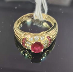 18KYG Ruby And Diamond Cocktail Ring 5.5G