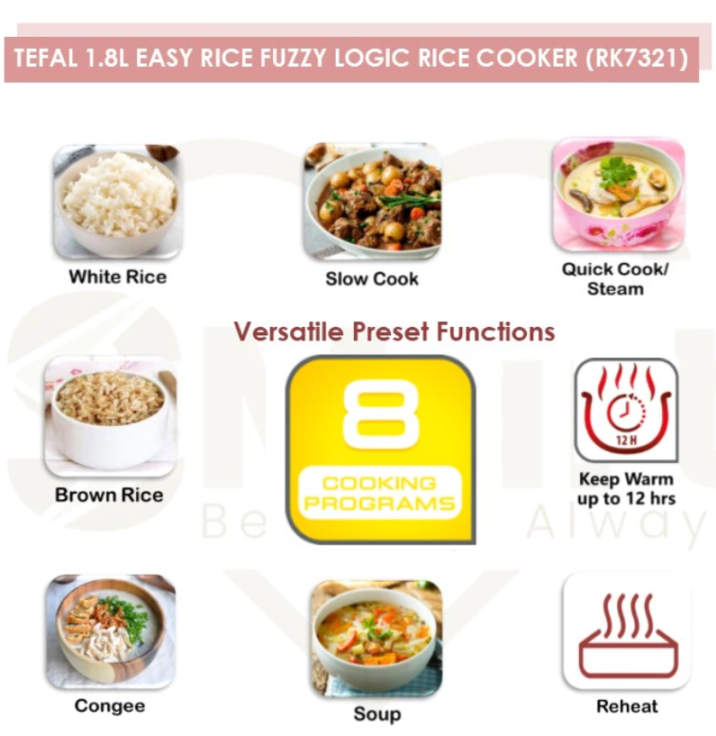 Tefal 1.8L Easy Rice Fuzzy Logic Rice Cooker RK7321 Secondary image