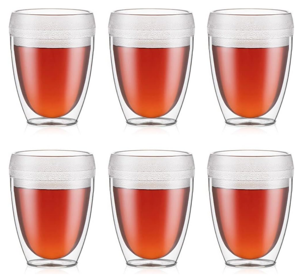 Bodum 11849-10SA-12 Pavina Outdoor Shatterproof Double Wall Tumbler 6-Pack, 12 Ounce, Clear