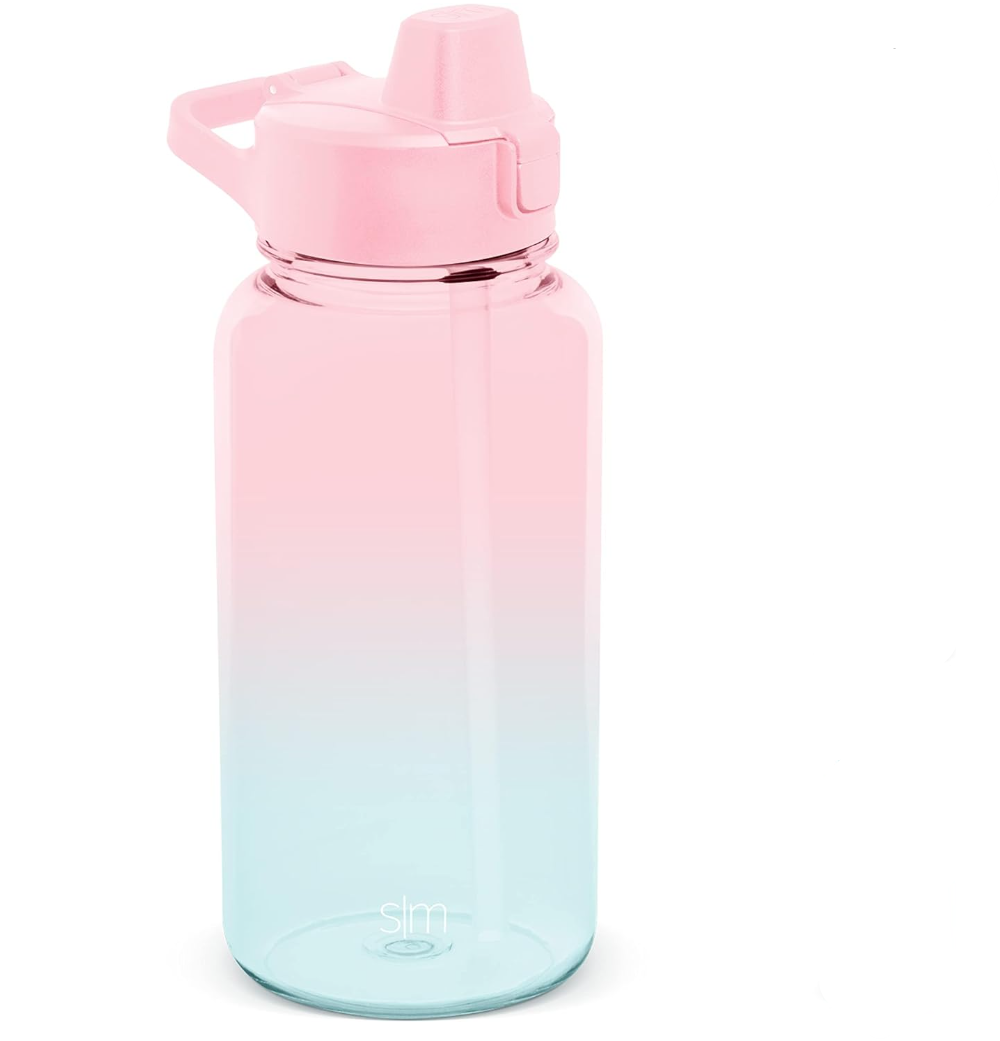 Simple Modern 32oz Water Bottle with Silicone Straw Lid & Motivational Measurement Markers