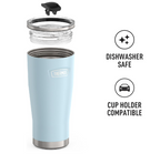 ICON SERIES BY THERMOS Stainless Steel Cold Tumbler with Slide Lock, 24 Ounce, Glacier