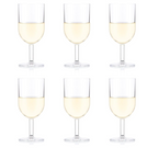 BODUM 11926-10SA-12 Bodum Wine Cocktail Glasses, White Wine Plastic Glass, 8.1 fl oz- 230 ml, Set of 6