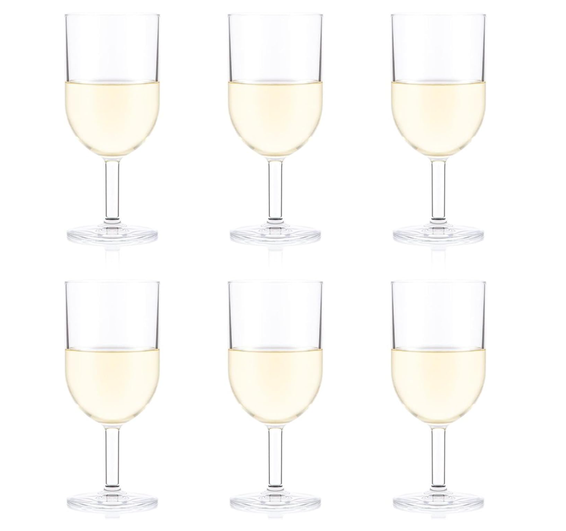 BODUM 11926-10SA-12 Bodum Wine Cocktail Glasses, White Wine Plastic Glass, 8.1 fl oz- 230 ml, Set of 6