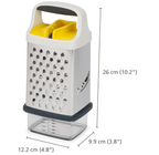 Joseph Joseph Multi-Grip Box Grater for Cheese with Precision food grip, Stainless Steel blades for grating and slicing, non-slip base, Dishwasher safe