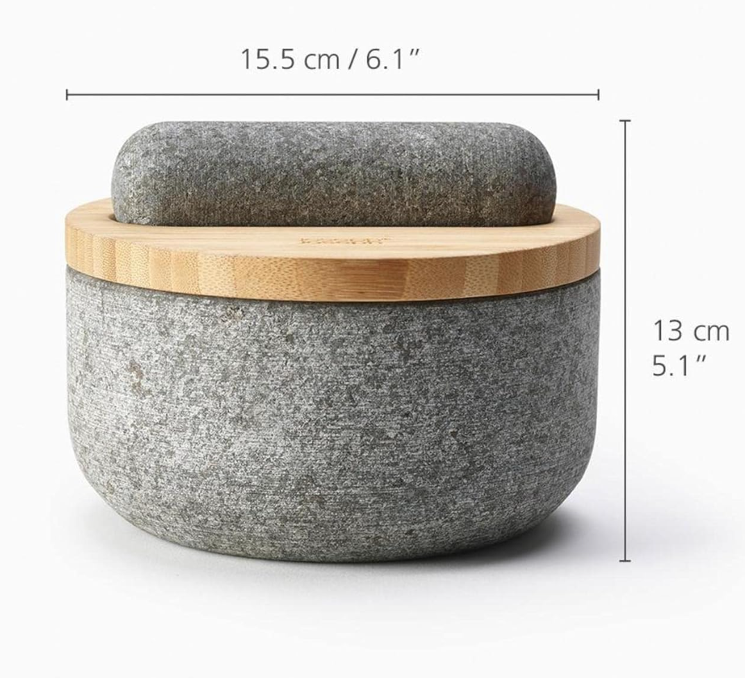 Joseph Joseph Dash™ Pestle & Mortar Set with Bamboo Lid Gray Secondary image
