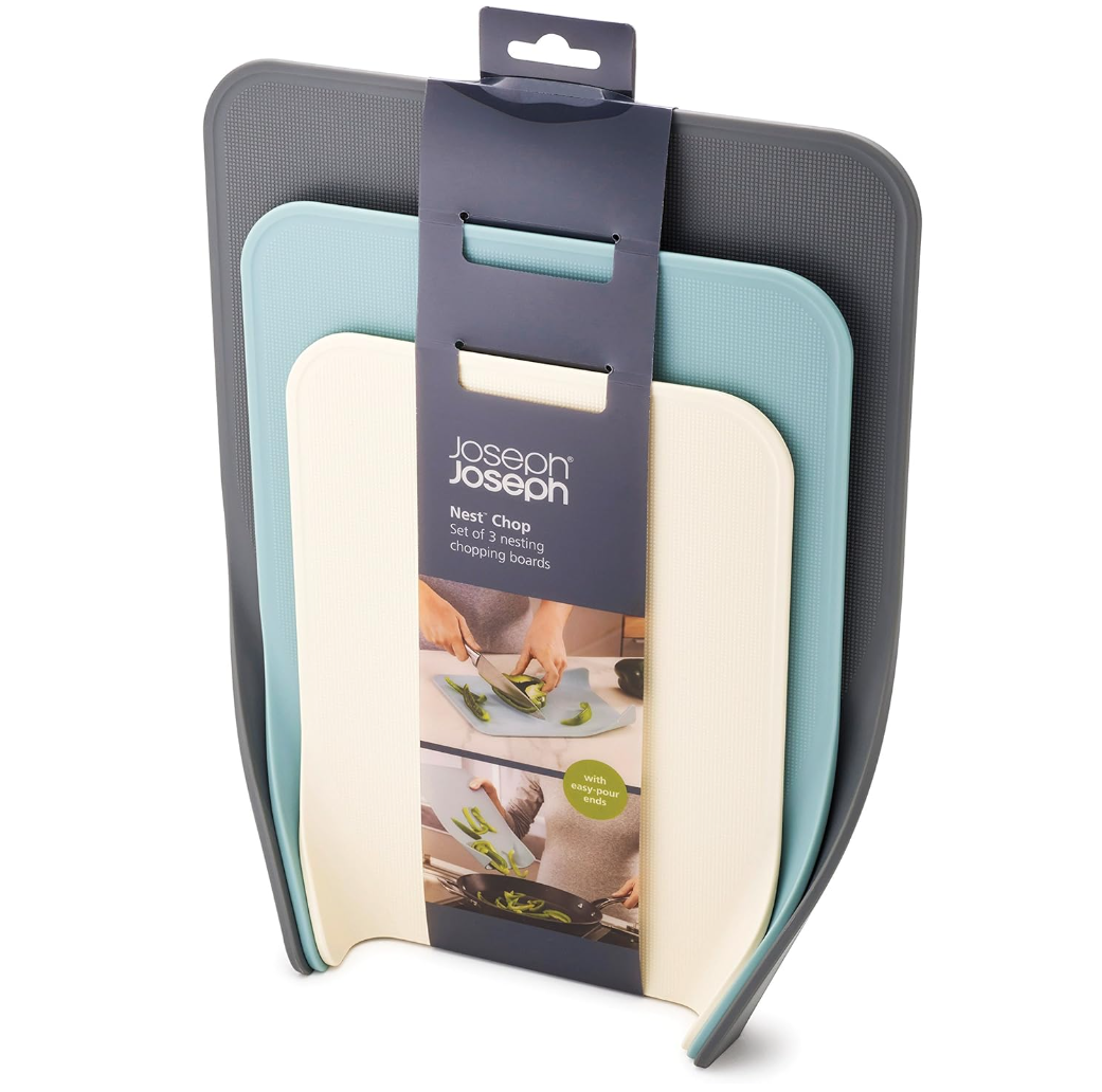 Joseph Joseph 60122 Nest Chopping Board 3 Pieces Set, 25.5 x 34 x 5.5cm, Grey Main image