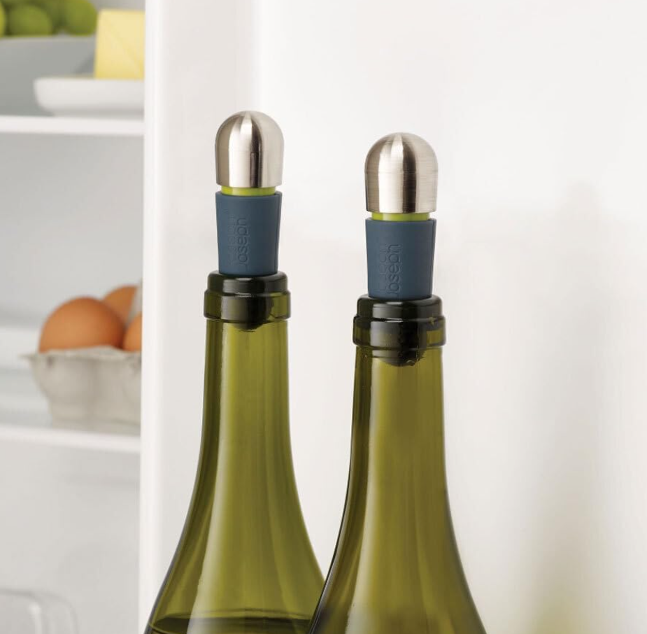 Joseph Joseph 20110 BarWise Twist-lock Wine Stoppers, Blue,2-piece