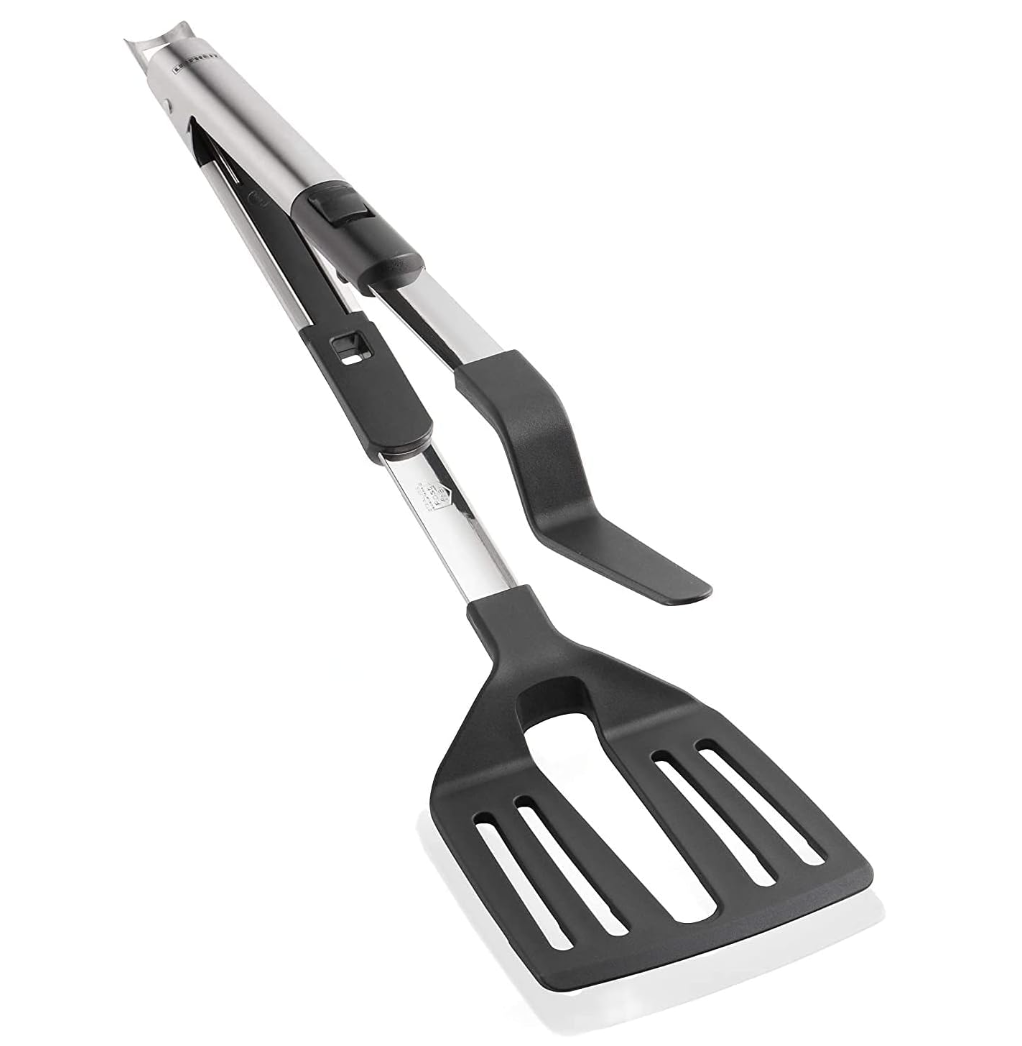 Leifheit L03089 2 in 1 Tong Turner and Spatula, Silver/Black Main image