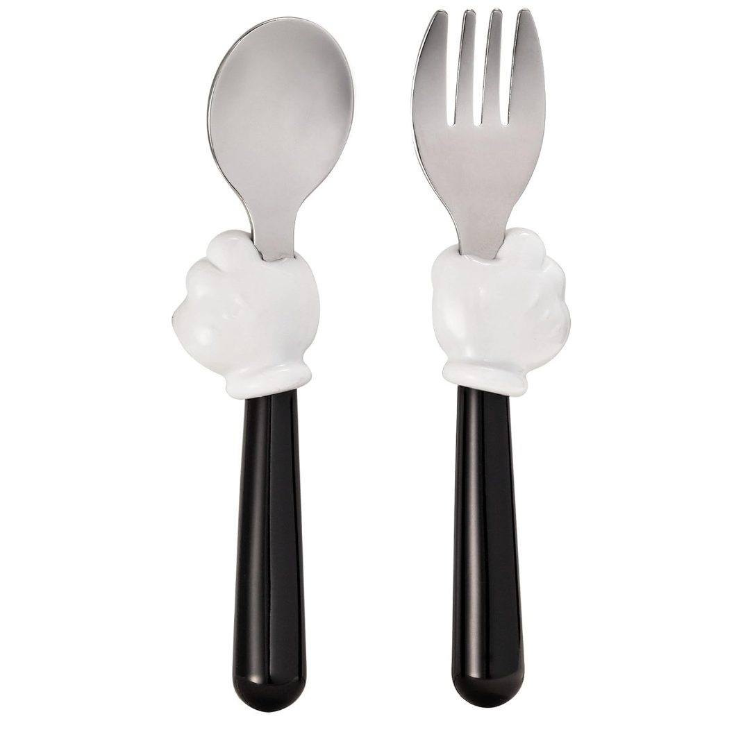 The First Years Disney Mickey Mouse Silicone Placemat with Stainless Steel Fork & Spoon 3 Piece Set