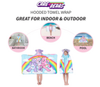 Franco Care Bears Bath/Pool/Beach Soft Cotton Terry Hooded Towel Wrap, 24 in x 50 in