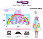 Franco Care Bears Bath/Pool/Beach Soft Cotton Terry Hooded Towel Wrap, 24 in x 50 in